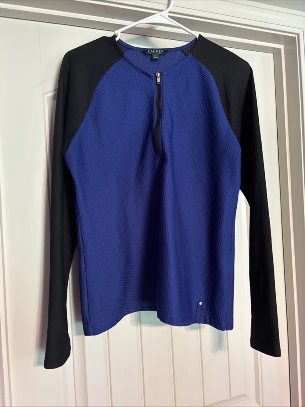 Ralph Lauren Royal Blue Zip-Front Athletic Top